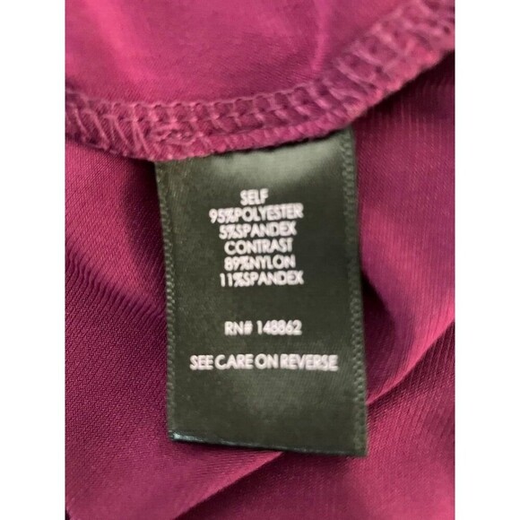 Torrid Womens Knee Length Crochet Lace Dress 2x Purple Stretch Pleated V Neck - Picture 9 of 9